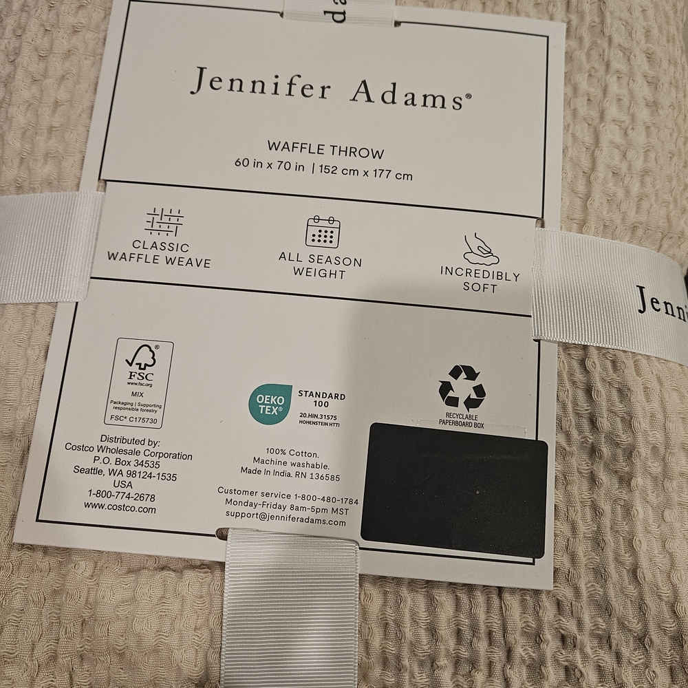 2 Pair Of Jennifer Adams Waffle Throw Blanket